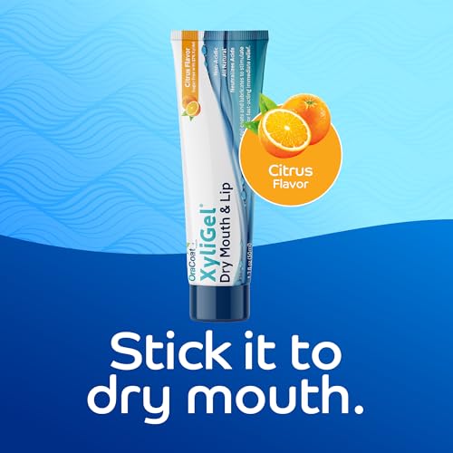 OraCoat XyliGel, Dry Mouth Gel, Soothing Citrus Oral Gel with Xylitol, Lip Moisturizer for Very Dry Lips, Lip Hydration, Sugar-Free Relief, 1.7 Fl Oz, 2 Pack