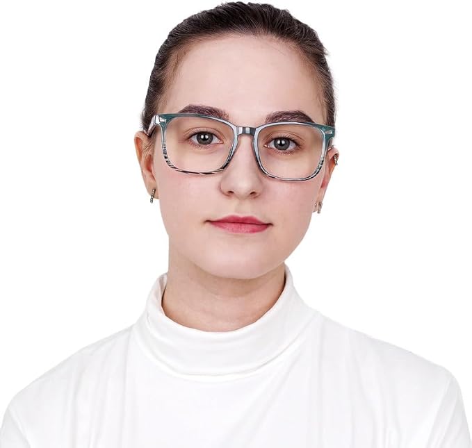 YEIN Bifocal Reading Glasses with Blue Light Blocking Lenses, Bifocal Reader for Women and Men, Vintage Square frame with Spring Hinge (+0.00/+1.75 magnification)