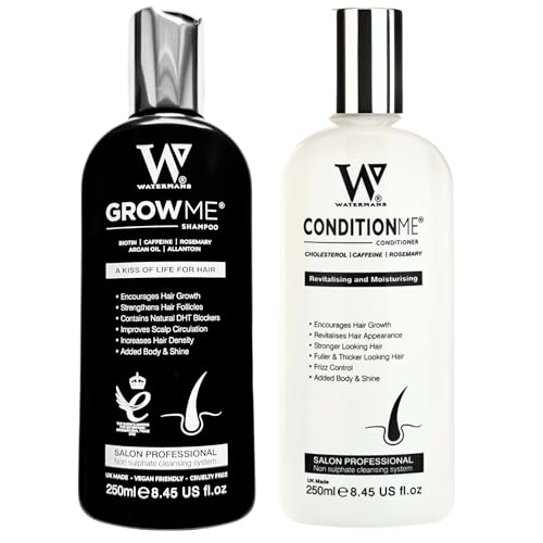 Watermans Hair Growth Shampoo and Conditioner Routine Set for Anti-Thinning Hair, Biotin DHT Blocker Women & Men Color-Safe Shampoo for Hair Loss & Hair Wellness