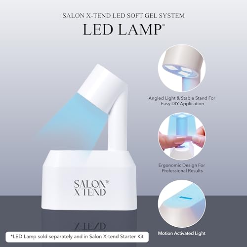 KISS Salon X-tend LED Gel Nail Kit Press On Nails, 'Changed', Multicolor, Short Oval, 30 Fake Nails, Soft Gel Nail Glue 5 ml (0.16 US fl. oz.), Prep Pad, Manicure Stick, & Mini Nail File