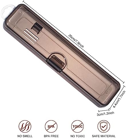 Yeeco Toothbrush Case 4 Pack, Transparent Black Toothbrush Travel Case, Plastic Toothbrush Holder Travel Size, 7.87 x 1.85 x 1.18 inches Portable Toothbrush Case for Traveling