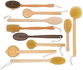 Redecker Natural Pig Bristle Bath Brush with Oiled Beechwood Handle, Made in Germany, 18-1/2-Inches