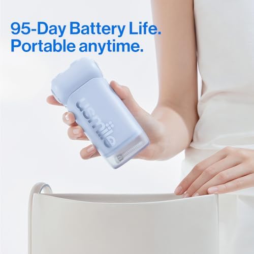 usmile C10 Portable Water Flosser – Travel-Friendly, 95-Day Battery, 4 Modes, 360° Nozzle, 180ml Tank, IPX7 Waterproof, Dentist-Recommended for Braces, Implants & Sensitive Gums (Blue)