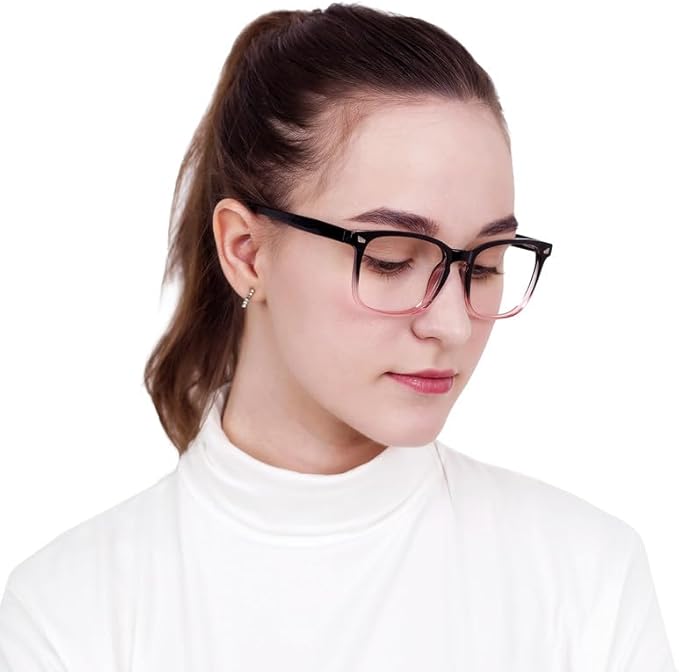 YEIN Bifocal Reading Glasses with Blue Light Blocking Lenses, Bifocal Reader for Women and Men, Vintage Square frame with Spring Hinge (+0.00/+1.00 magnification)