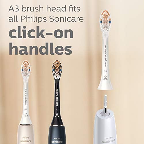 Philips Sonicare A3 Premium All-in-One, Genuine Replacement Toothbrush Heads, White, 2 Pack, HX9092/65