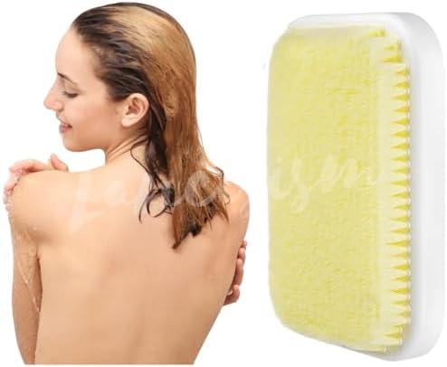 Wall Mounted Back Scrubber, Large Exfoliating Brush with Self Adhesive Hook for Shower Bathing Scrub Brush Back Brush & Body Scrubber - Shower Accessories 7.9 x 11.9 inches