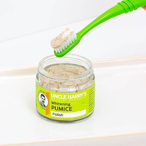 Uncle Harry’s Natural Products Whitening Toothpaste Polish, Alkalizing Antiseptic Tooth Polisher with Pumice and Bentonite Clay, Pure Plant Essences, Fluoride Free and Vegan, 1.25 Ounce Glass Jar