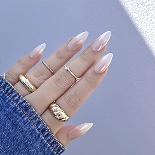 Daily Charme Magic White Nail Chrome Powder (White) 1g, Pearlescent Nail Chrome Powder, Glazed Donut, Nail Art Decoration, Home DIY/Nail Salon Manicure