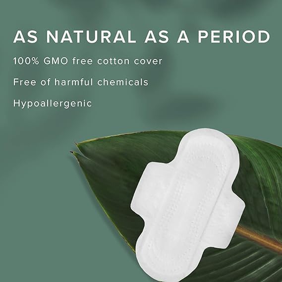 Veeda Natural Cotton Day Pads for Women - Heavy Flow Absorbent Ultra-Thin Feminine Pads with Wings - Hypoallergenic Period pads - Unscented & Chlorine free Sanitary Napkins - 112 Count