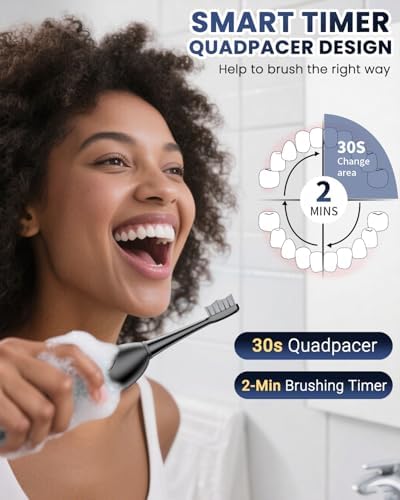 Electric Toothbrush with Water Flosser Combo in One - 3 in 1 Professional Sonic Flossing Toothbrush, 5 Replacement Heads, 3 Modes & 5 Speed, Rechargeable&Portable Teeth Cleaning Kit for Adults, 500ML