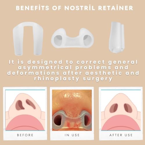 Nostril Retainer Short Model | Nostril Retainer Rhinoplasty | Nasal Retainer Rhinoplasty & Nose Splint for Rhinoplasty Recovery | 100% High Grade Silicone | Nostril Retainer Size (7)
