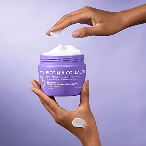 Luseta Biotin Collagen Hair Mask for Dry & Damaged Hair 16.9 Oz, Strengthening & Thickening Treatment Deep Conditioning Hair Treatment