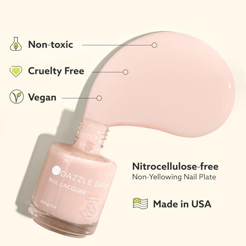 Dazzle Dry Nail Lacquer (Step 3) - Peacefully Me - A sheer pale pink with warm undertones. (0.5 fl oz)
