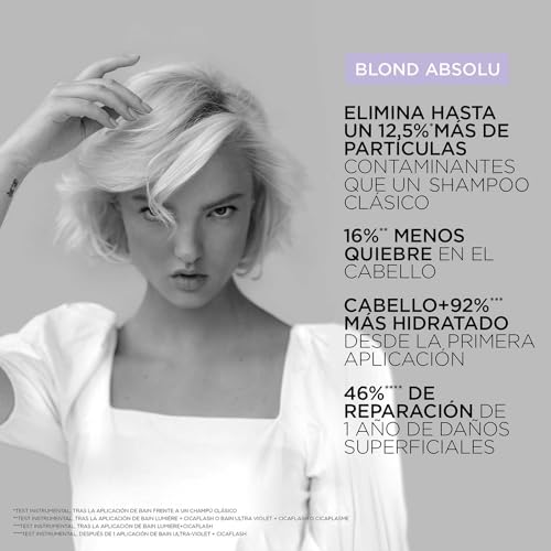 Kerastase Blond Absolu Lumière Illuminating Shampoo For Lightened & Highlighted Hair - Intensely Hydrates & Illuminates Shiny Hair, Removes Impurities & Pollution