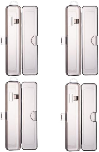 Yeeco Toothbrush Case 4 Pack, Transparent Black Toothbrush Travel Case, Plastic Toothbrush Holder Travel Size, 7.87 x 1.85 x 1.18 inches Portable Toothbrush Case for Traveling