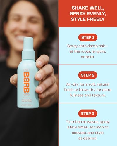 Barb Sea Salt Spray for Hair - Texturizing Beach Wave Spray for Women and Men - Soft Matte Finish, Light Hold - Original Scent - 4 oz