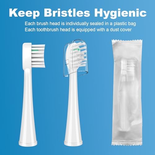 Replacement Brush Heads for WaterPik Sonic-Fusion 2.0 Flossing Toothbrush (SF-03/SF-04) and Sonic-Fusion Flossing Toothbrush (SF-01/SF-02),6 Count White with Covers
