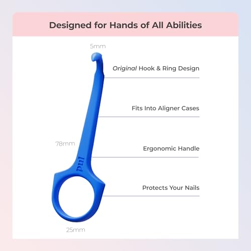 PUL Pack of 4 Reusable Clear Aligner Removal Tool — Compatible with Invisalign, Removable Braces, Retainers & Trays – Easy-to-Use Device Remover, Dental & Oral Hygiene Care Product – Blue