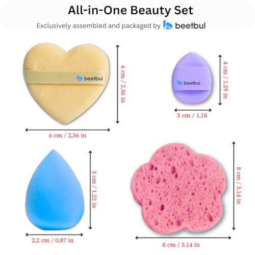 Makeup Kit Bissú Contour Palette + Velvet Puff + 2 Finger Puffs + Makeup Sponge + Exfoliating Sponge (3 Styles) (02 Medium to Bronzed)