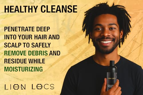Lion Locs Shampoo and Conditioner for Dreads, Sisterlocks, Locks, & Dreadlocks | Lightweight Vegan Co Wash (8oz)