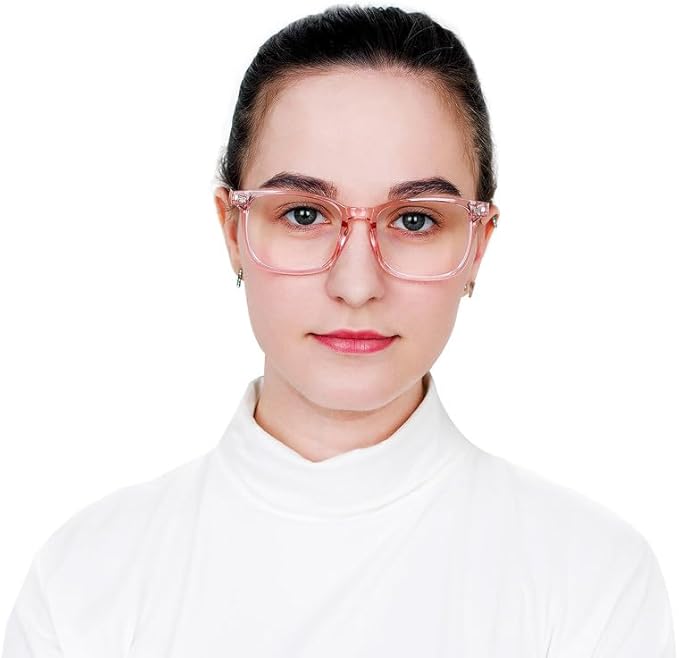 YEIN Bifocal Reading Glasses with Blue Light Blocking Lenses, Bifocal Reader for Women, Vintage Square frame with Spring Hinge (+0.00/+1.50 magnification)