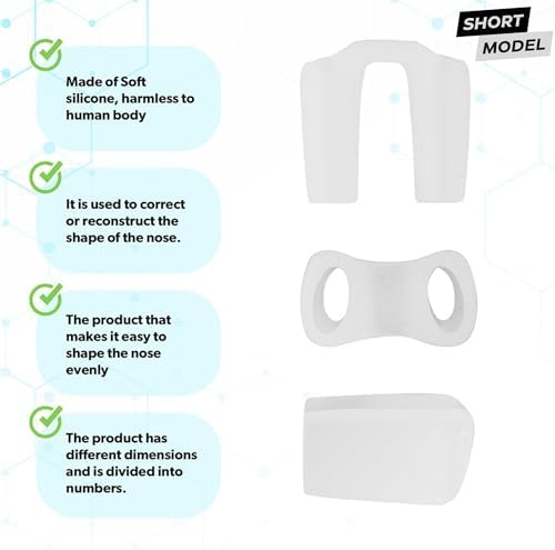 Nostril Retainer Short Model | Nostril Retainer Rhinoplasty | Nasal Retainer Rhinoplasty & Nose Splint for Rhinoplasty Recovery | 100% High Grade Silicone | Nostril Retainer Size (7)