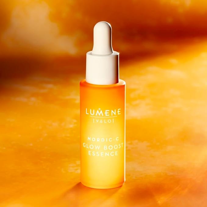 Lumene [Valo] Nordic-C Glow Boost Essence - Hydrating & Brightening Serum with Vitamin C, Hyaluronic Acid + Arctic Cloudberry for Visibly Radiant Skin - Vegan + Works for All Skin Types (0.5 fl oz)