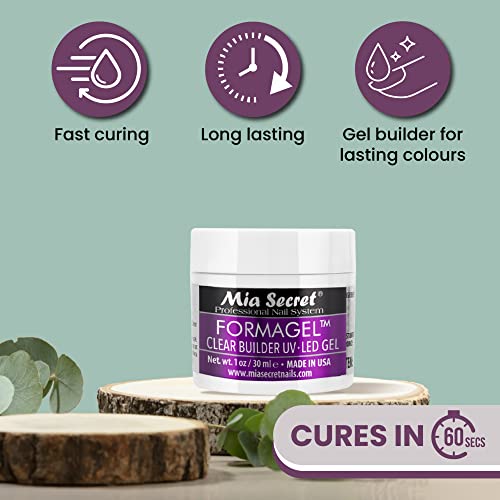 Mia Secret Professional Nail System Formagel Clear Builder Gel For Nails, 1 oz
