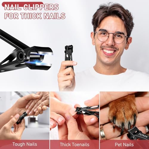 Toenail Clippers for Thick Toenails, Nail Clippers for Seniors with 15mm Wide Jaw Opening, Large Heavy Duty Toe Nail Clippers, Sharp Fingernail Clipper Nail Cutter Gifts for Men Women Dad Mom Him