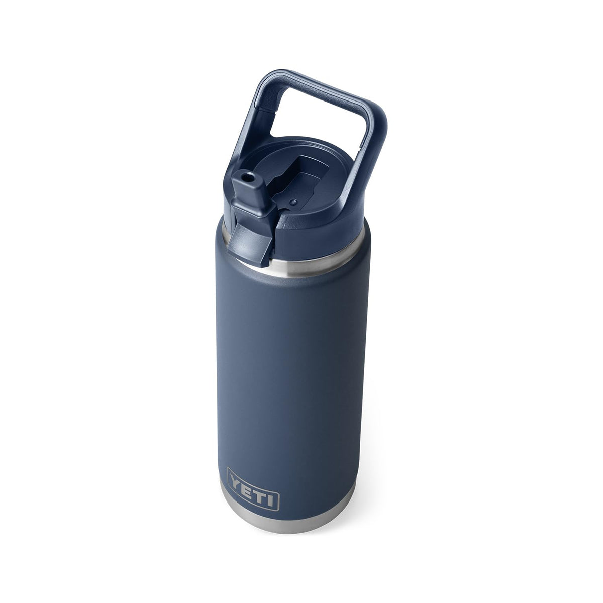 YETI Rambler 26 oz Bottle, Vacuum Insulated, Stainless Steel with Color Matching Straw Cap, Navy