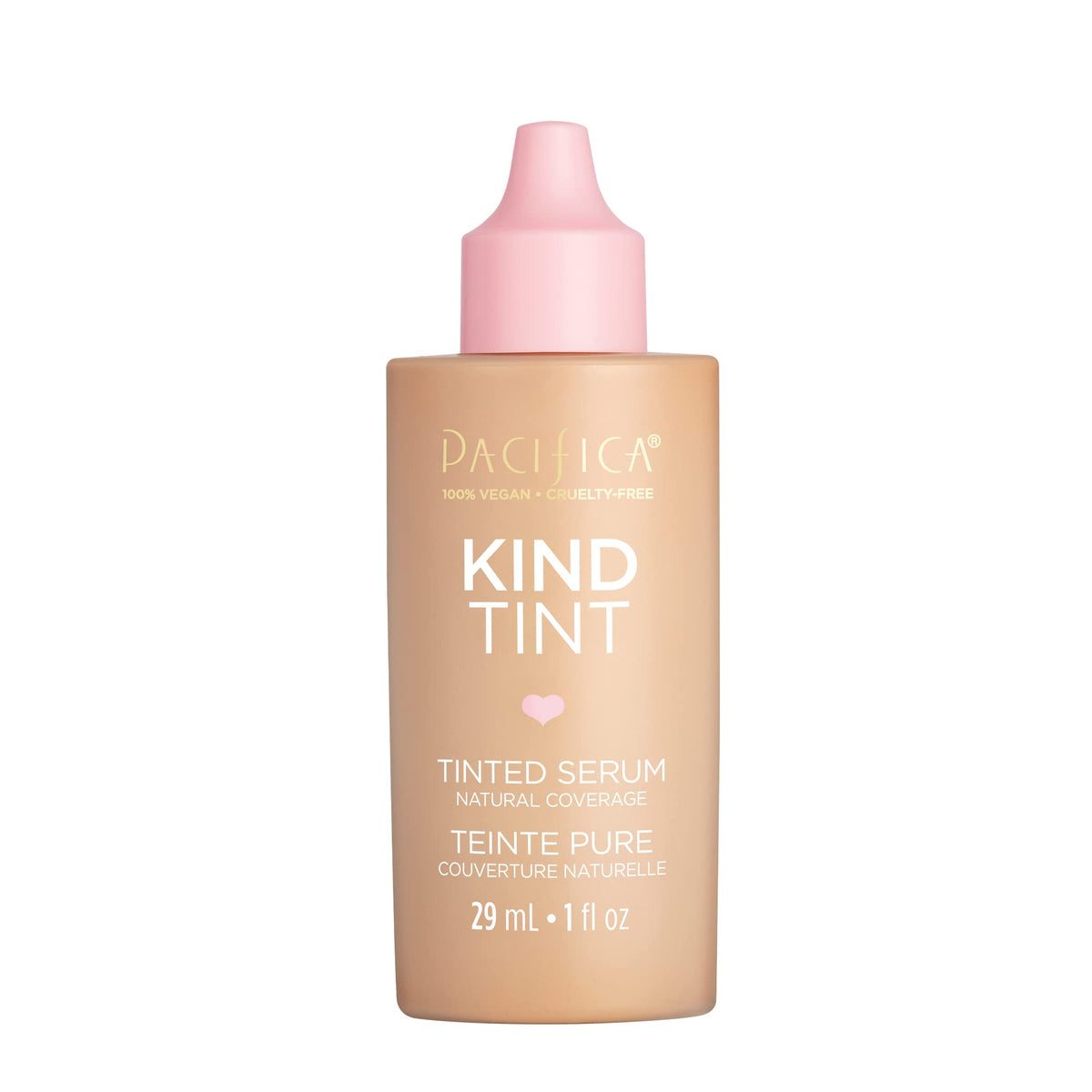 Pacifica Tinted Moisturizer – Kind Tint Serum, Lightweight Hydrating Foundation with Vegan Collagen & Hyaluronic Acid for Dewy Glow, Buildable Coverage, Vegan, 1 fl oz (Shade 17)
