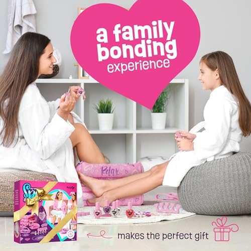 Pretty Me Spa Day Kit for Girls - Kids Manicure Pedicure Gift Set for Ages 5 to 10 - Girl Gifts - Kid Foot and Nail Kits - 6 Years Old Birthday Ideas - Children Toys Age 6-8 5-7