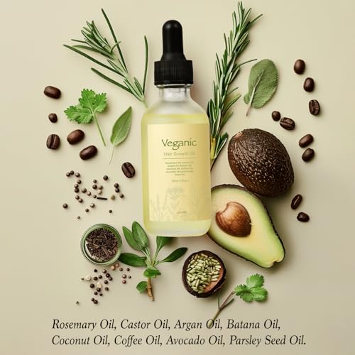 Veganic Natural Hair Growth Oil Kit, Veganic Hair Oil for Hair Growth 2pcs.