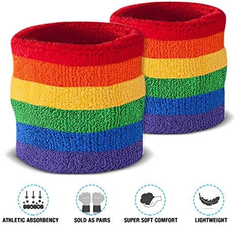 Suddora Striped Sweatband Set, Moisture Wicking 2 Wristbands and 1 Headband, Breathable Athletic Sweat Bands for Sports, Costumes & Cosplay, Matching Bands to Wear with Jersey
