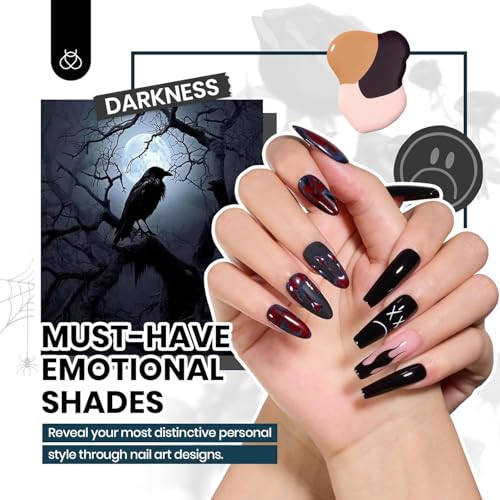 Beetles Gel Nail Polish Set - 69PCS 60 Colors Gel Polish Kit Base Coat Glossy & Matte Top Coat Soak off Emotional Spectrum Collection Red Black Nude White Neon All Seasons Gifts for Women