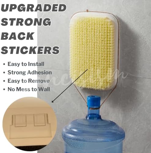 Wall Mounted Back Scrubber, Large Exfoliating Brush with Self Adhesive Hook for Shower Bathing Scrub Brush Back Brush & Body Scrubber - Shower Accessories 7.9 x 11.9 inches