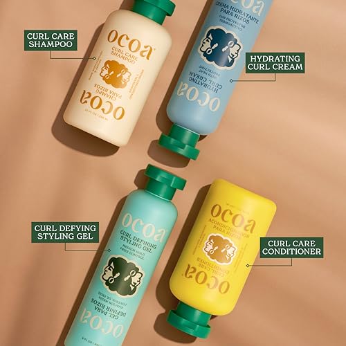 OCOA Beauty Curl Defining Styling Gel with Flaxseed, Mango Butter & Hibiscus - Hydrates, Defines, and Controls Frizz for Soft, Touchable Curls, 8 oz