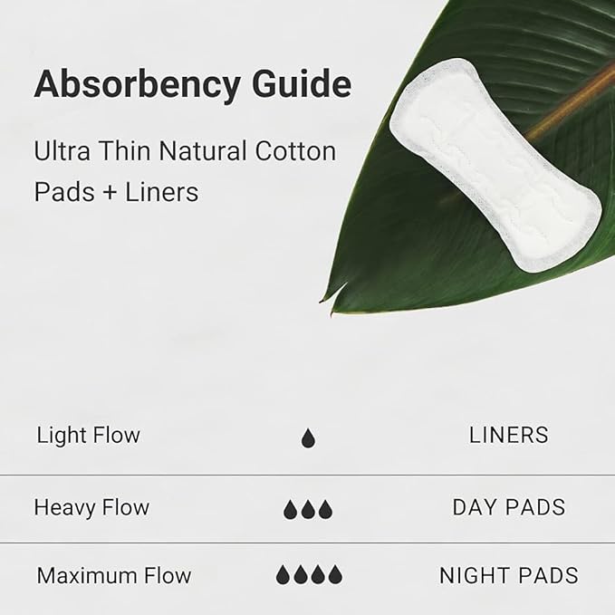 Veeda Natural Cotton Night Pads for Women - Overnight Heavy Flow Absorbent Ultra-Thin Feminine Pad - Hypoallergenic Period Pads with Wings - Unscented & Chlorine Free Sanitary Napkins - 144 Count