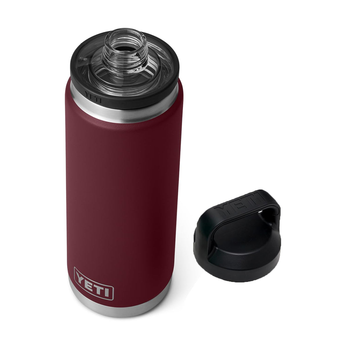 YETI Rambler 26 oz Bottle, Vacuum Insulated, Stainless Steel with Chug Cap, Wild Vine Red