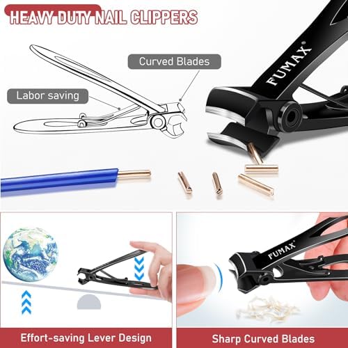 Toenail Clippers for Thick Toenails, Nail Clippers for Seniors with 15mm Wide Jaw Opening, Large Heavy Duty Toe Nail Clippers, Sharp Fingernail Clipper Nail Cutter Gifts for Men Women Dad Mom Him