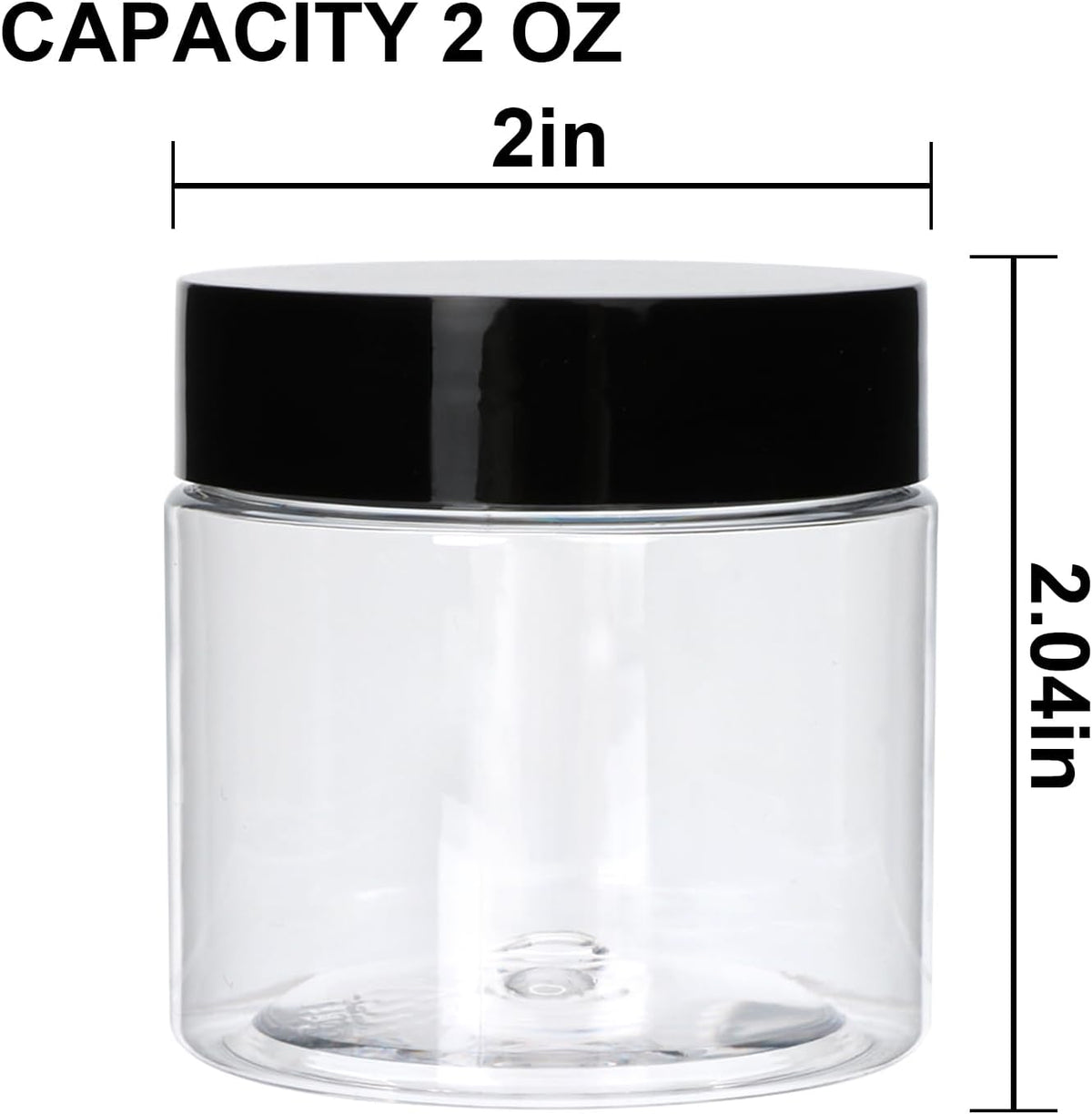 8 Pack 2oz Plastic Containers with Lids, Jars with Lids, Great for storing,lip balms, creams, ointments, cosmetics, samples