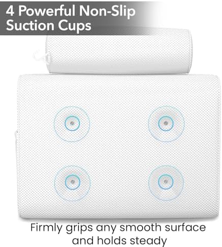 Everlasting Comfort Luxury Bath Pillow - Head, Neck, Back Support Cushion for Bathtub, Spa, Soaking