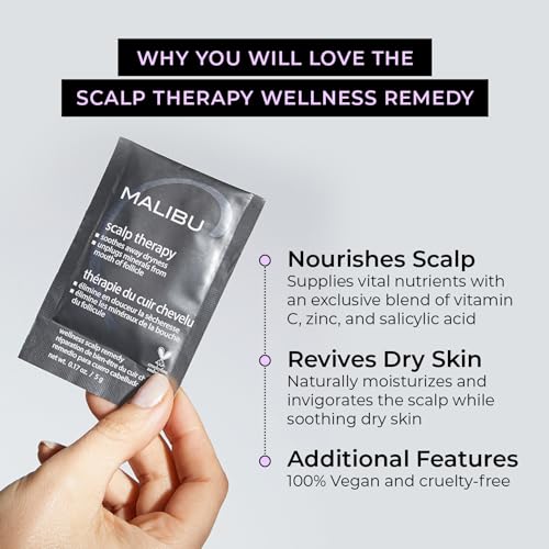 Malibu C Scalp Therapy Wellness Remedy – Dry Scalp Treatment to Soothe and Moisturize Dry Skin with Vitamin C and Zinc Gluconate – Restores Manageability