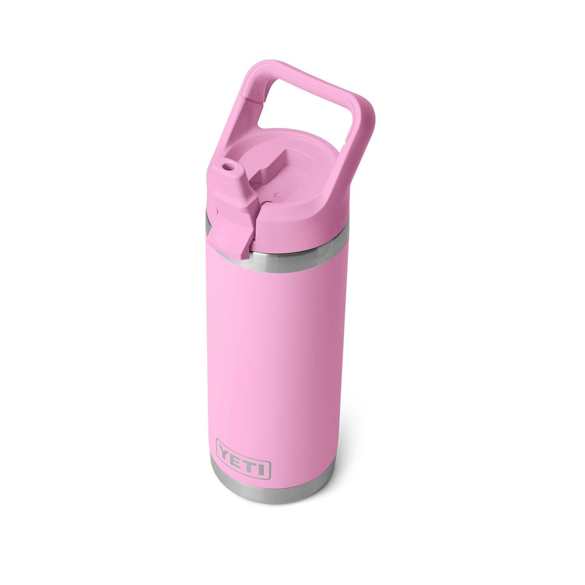 YETI Rambler 18 oz Bottle, Vacuum Insulated, Stainless Steel with Color Matching Straw Cap, Power Pink