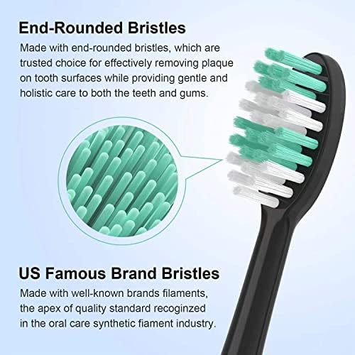 Replacement Toothbrush Heads 10 Pack for AquaSonic Black Series for Vibe Series Black Series pro, and for Duo Series pro Electric Toothbrush,Balck