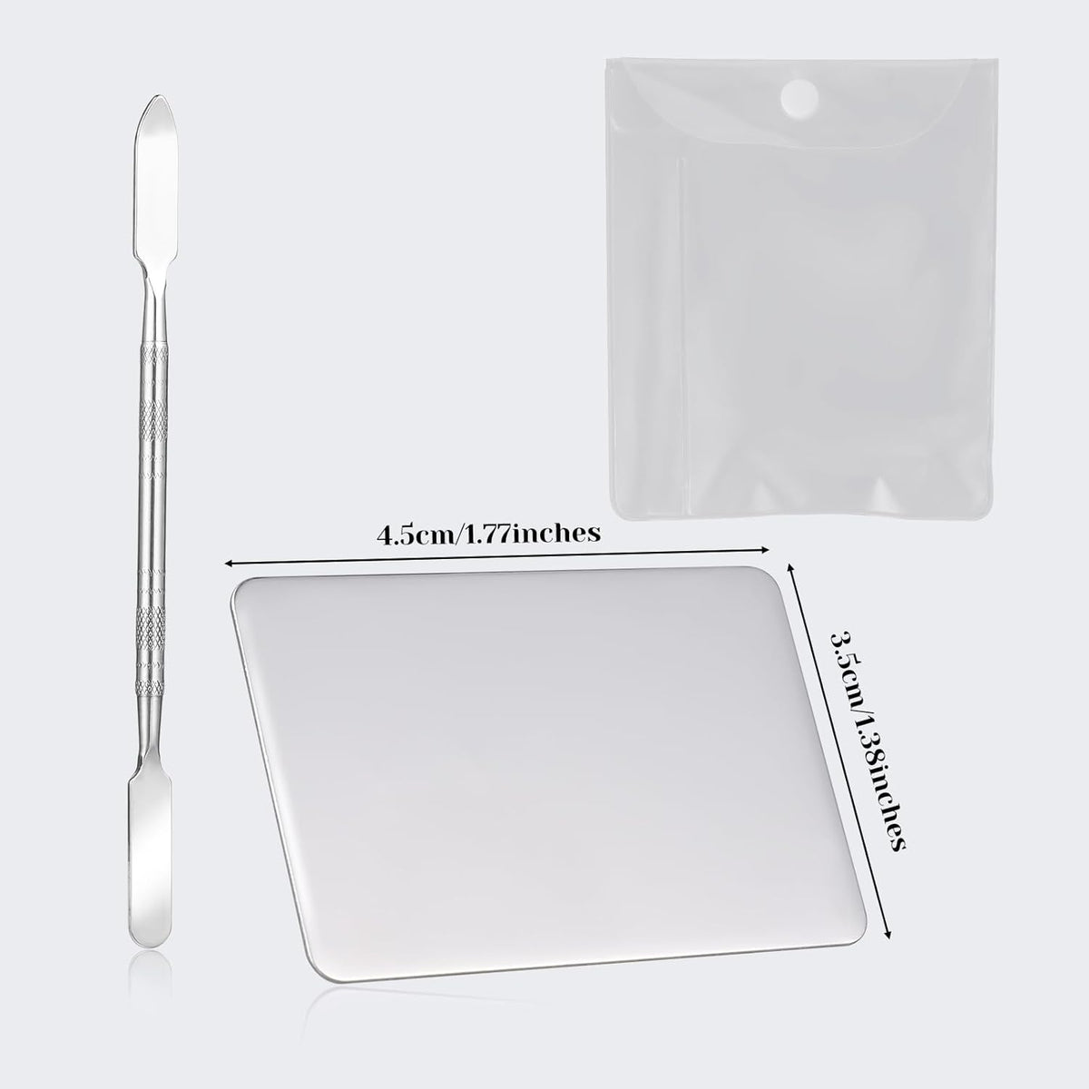 Beauty Spatula, Stainless Steel Makeup Spatula Korean Set Mixing Palette Korean Spatula Set Professional Foundation Cosmetic Palette Nail Art Makeup Tool for Eye Shadow Nail DIY Art