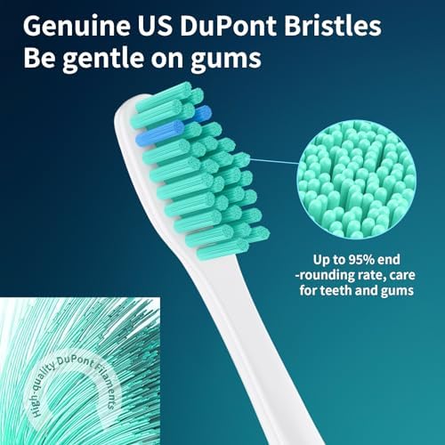 Replacement Heads for Philips Sonicare, Toothbrush Replacement Head Compatible with Phillips Sonicare E-Series Screw-on Handles for Essence, Advance, Elite, CleanCare, Extreme, 6 Pack