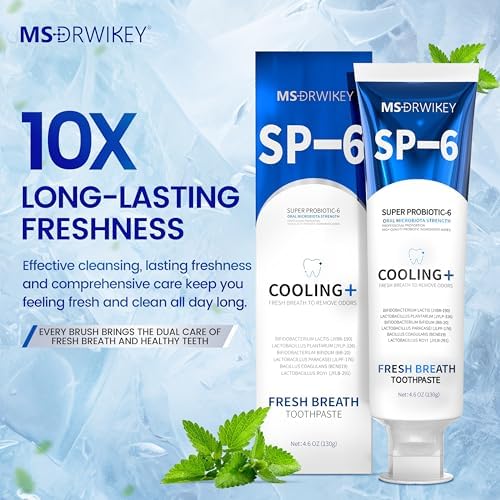 SP-6 Toothpaste, Cooling Fresh Breath, and 7-Pro Whitening Toothpaste Bundle | 6 Probiotics for Oral Health, Fluoride-Free, Safe for Enamel, Deep Whitening & Freshness