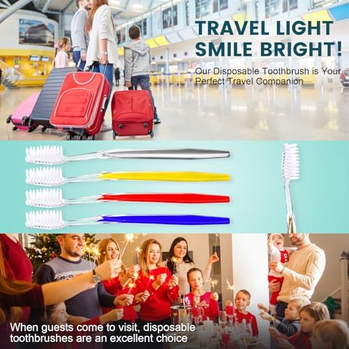 Navona 100 PCS Disposable Toothbrush with Toothpaste Bulk, Travel Toothpaste, Bulk Toothpastes, Individually Wrapped Bulk Toothbrush, Ergonomics Handle,Medium Soft Bristle, Perfect for Travel, Hotel
