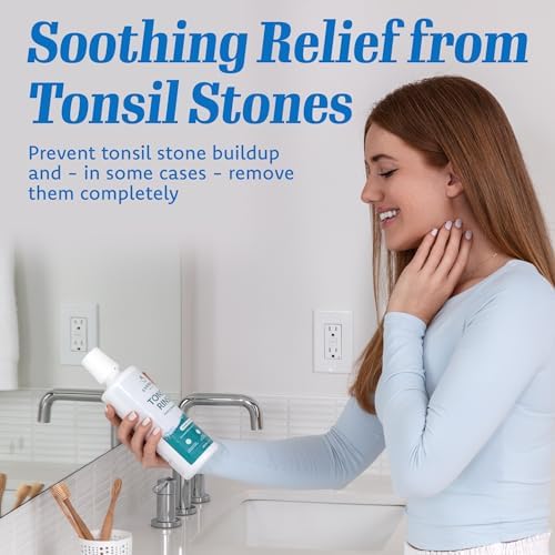 Everest Mouth Wash & Tonsil Stone Remover – Natural Mouthwash or Oral Rinse Liquid to Help Soothe Tonsils, Fight Bad Breath, & Relieve Dry Mouth – Paraben & Alcohol Free Treatment, Spearmint